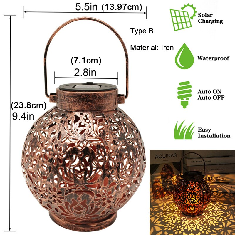 Solar LED Light Outdoor Solar Powered Lamps Waterproof Garden Decoration Lantern Street Balcony Sunlight Landscape Yard Light: Type B