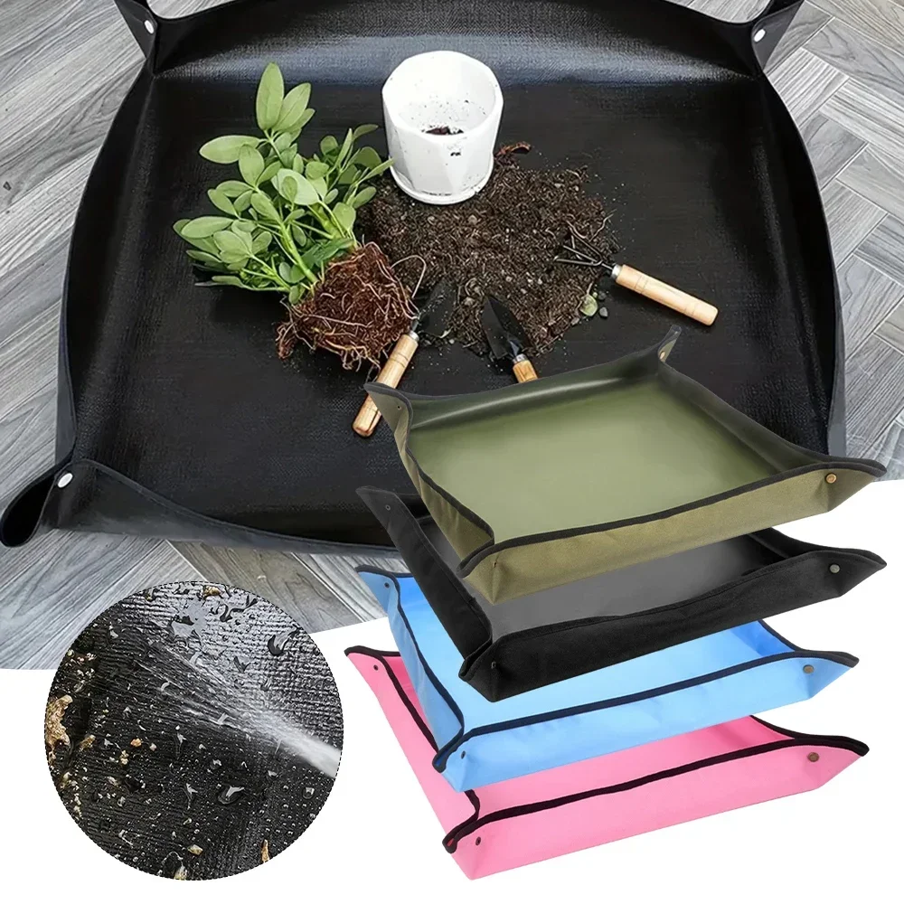 75 × 75 cm Gartenpflanzmatte, Blumentopf, Pflanzenumtopfmatte, wiederverwendbar, faltbar, Gartenarbeit, Umpflanzmatte, Sukkulenten-Pad