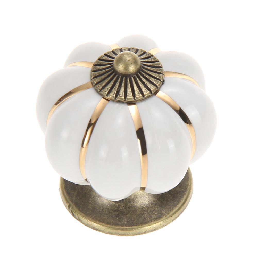 Diamond Shape Cabinet Knobs Bedroom Kitchen Drawer Clear Pumpkin Ceramic Cabinet Knobs Drawer Glass Pull Handles: White