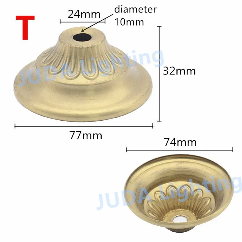 Tappo di copertura in metallo di rame tappo decorativo per tubo lampada in ottone M10 foro luce accessori per la decorazione del corpo per lampadario luci in ceramica a portato: Luce Verde