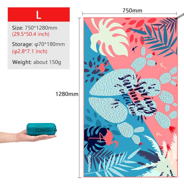 Naturehike Quick Dry Compact Towels Swimming Towel Portable Travel Bath Towel Camping Face Towel Gym Fitness Towel: Pink L