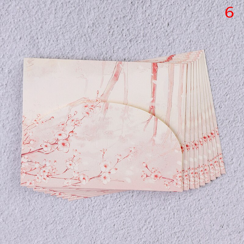10 juegos de Sobres de papel con flores estilo chino clásico para cartas, papelería creativa, tarjetas postales de papel, tarjetas de papel, álbumes de recortes: N6