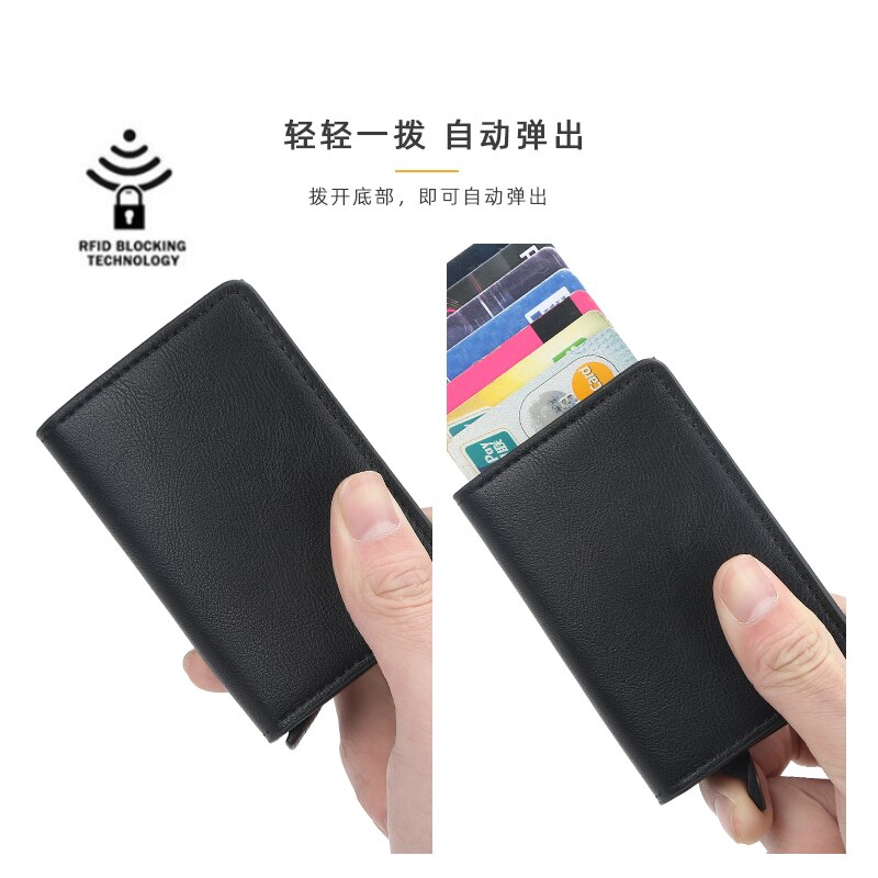 Man Vrouwen Smart Wallet Visitekaarthouder Rfid Portemonnee Aluminium Metal Credit Business Mini Card Wallet