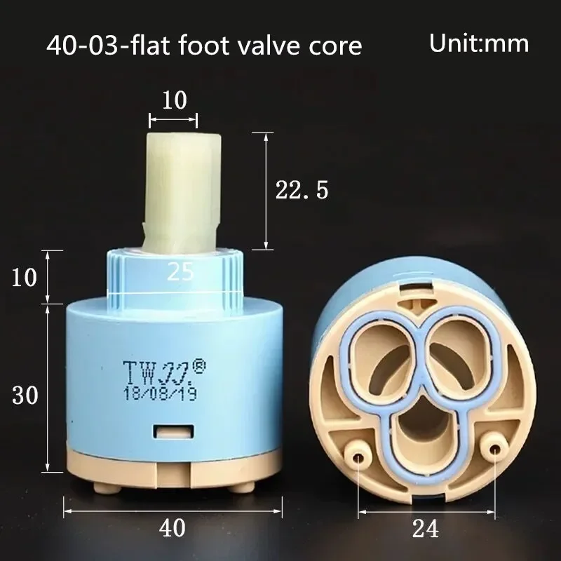 Cartouche en céramique pour robinet, 25mm/35mm/40mm, cartouche pour centre commercial, cuisine, bain, bassin, accessoires de douche: vert clair