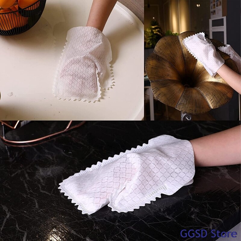 Guantes de limpieza de escamas de pescado, plumero para el hogar, ranuras de ventanas, utensilios de cocina de vidrio, herramienta de limpieza de escritorio y suelo, desechables, 10 unids/lote