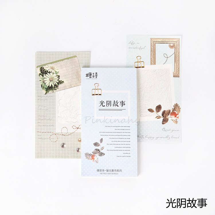 Retro Engels Poëzie Bloem Plant Bureau Wekelijkse Planner Memo pad Sticky Notes Stickers Papier Briefpapier Te Doen Lijst Kantoorbenodigdheden