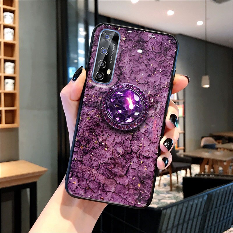 Voor Realme Narzo 20 Pro Zachte Tpu Rhinestone Stand Behuizing Realme Narzo20 Pro Cover