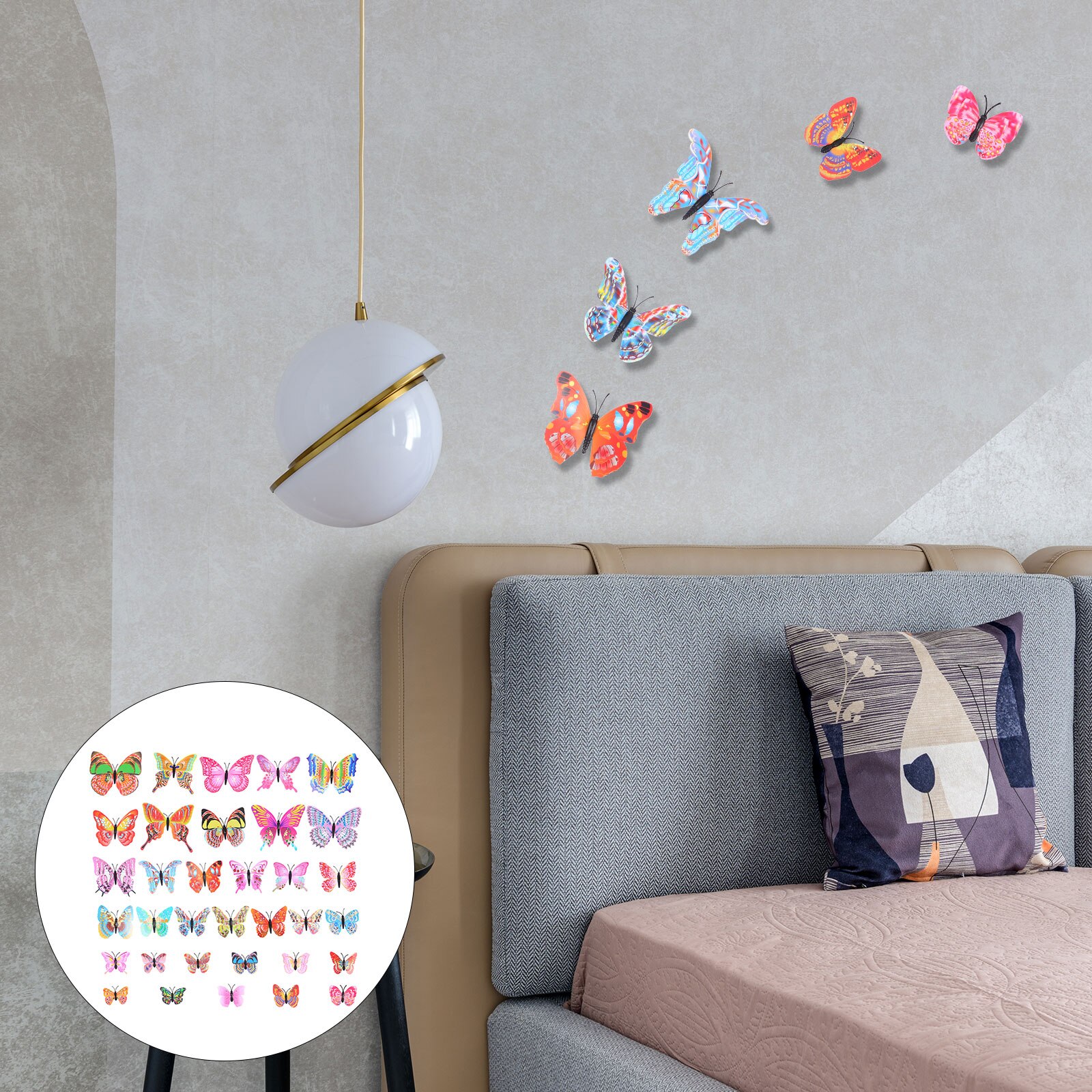 36pcs Double Layer 3D Butterflies Stickers Bridal Shop Living Room Stylish Butterfly Decor
