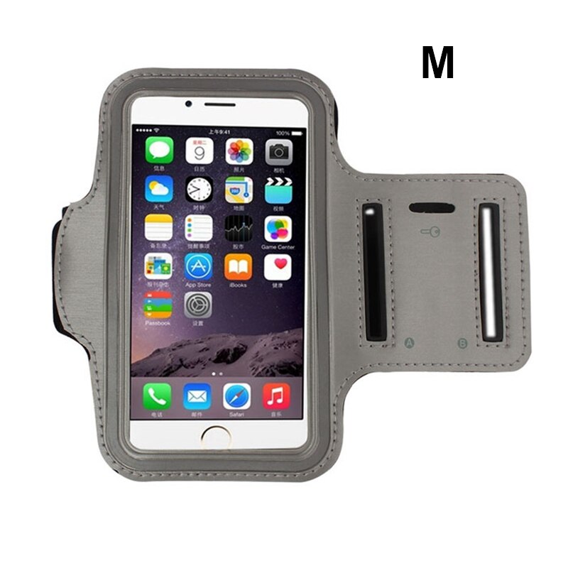 Funda de teléfono con banda para el brazo para correr, 5-7 pulgadas, para iPhone 12, 11 Pro, Max, X, XR, 6, 7, 8 Plus, Samsung S20 Plus, Note 20, A51, A50: M Gray