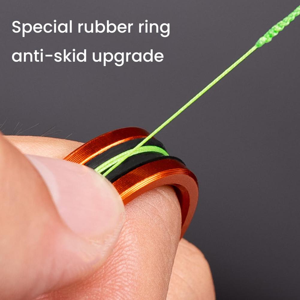 Extractor de sedal de pesca, anillo de goma antideslizante, bucle de tracción de línea portátil, herramienta de aparejos de pesca de aleación de aluminio, 1/2 Uds.