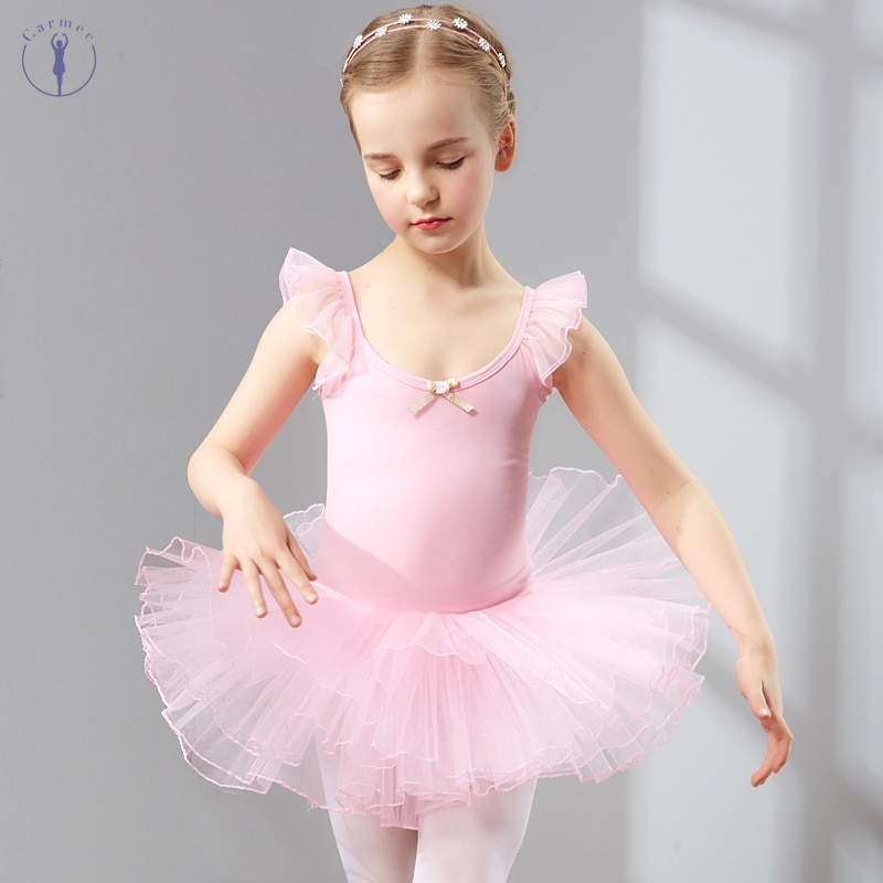 Baumwolle und Spandex Ballett Kleid Ballettröckchen Ballett Danse für Mädchen freundlicher freundlicher Ärmellose Tüll tanzen