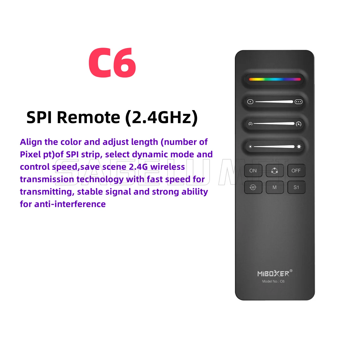 NEUE Miboxer2.4G RF-Fernbedienung C1 C2 C3 C4 C5 C6-Steuerung für dimmbare Farbtemperatur, einstellbares zeitliche Koordinierung, CCT, RGB+CCT, mehrere 4-Zonen: Lila farbe