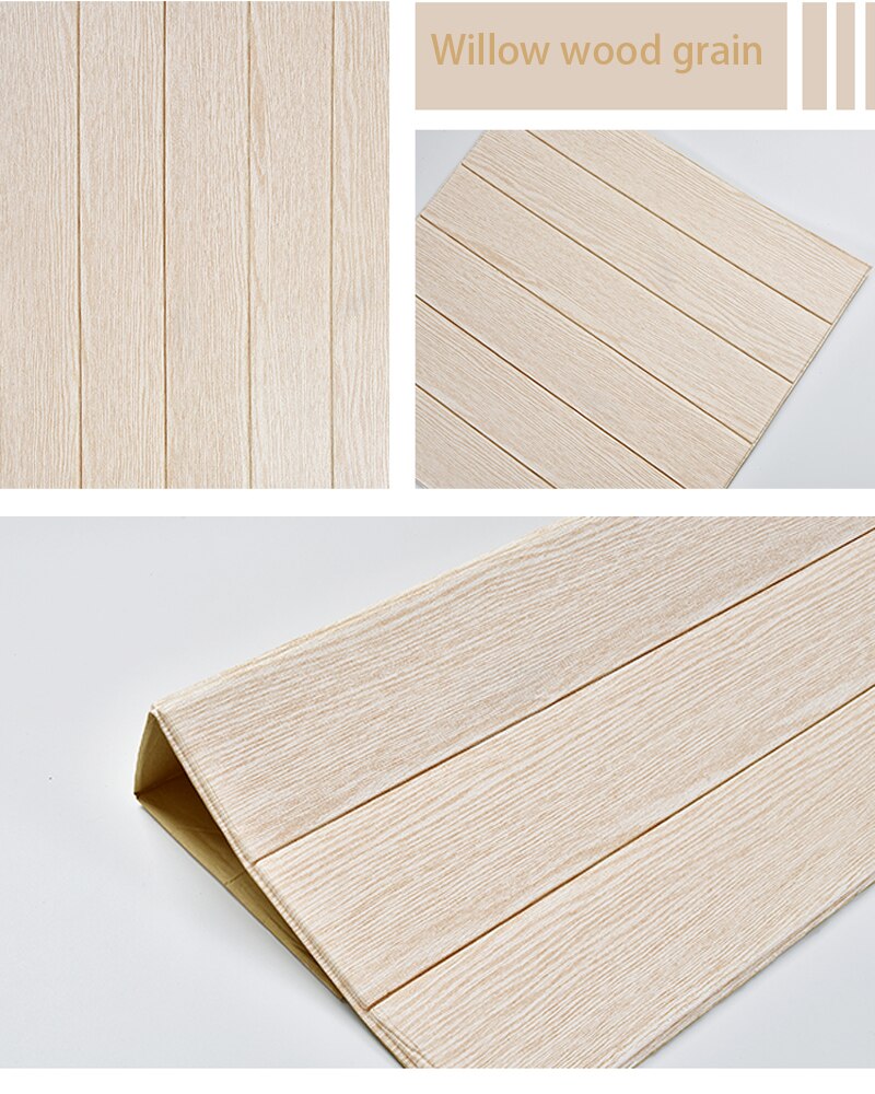 Hout 3D Behang Houtnerf Muursticker Zachte Pakket Kleuterschool Muren Decoratie Waterdichte Foam Muursticker