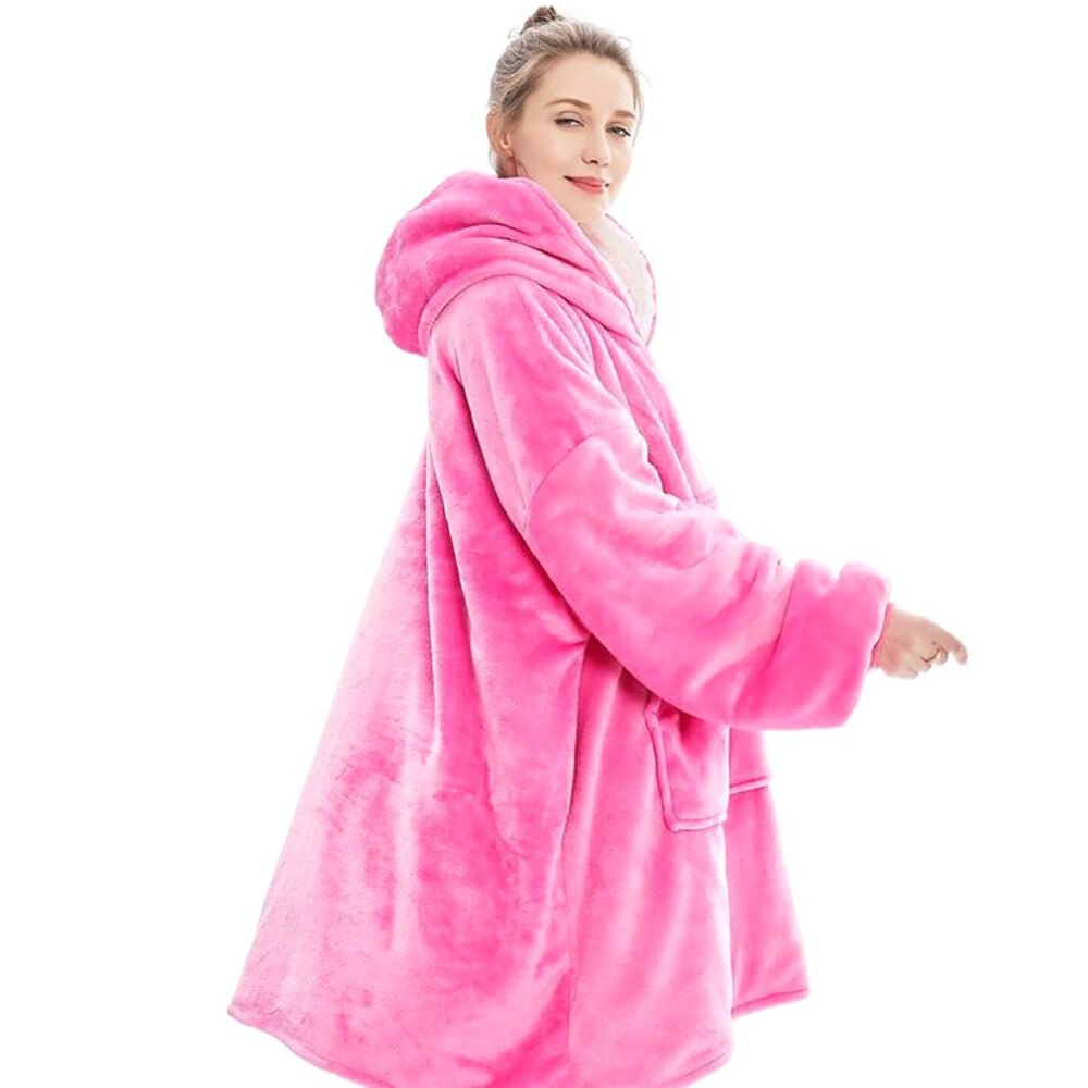 Winter Blanket with Sleeves Oversized Hoodie Fleece Warm Hoodies Sweatshirts Giant TV Blanket Hoody Robe: A5