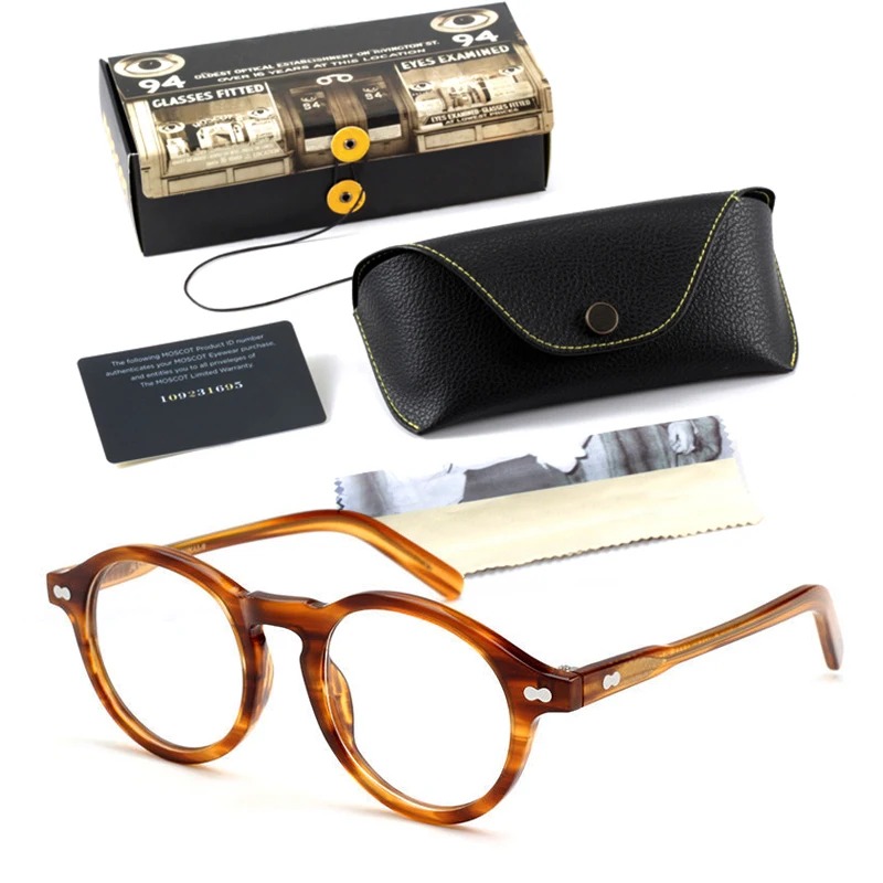 MILTZEN Lemtosh Eyeglasses Frames Women Johnny Depp Optical Glasses Frame Men Luxury Brand Vintage Acetate Computer Goggles: PURPLE