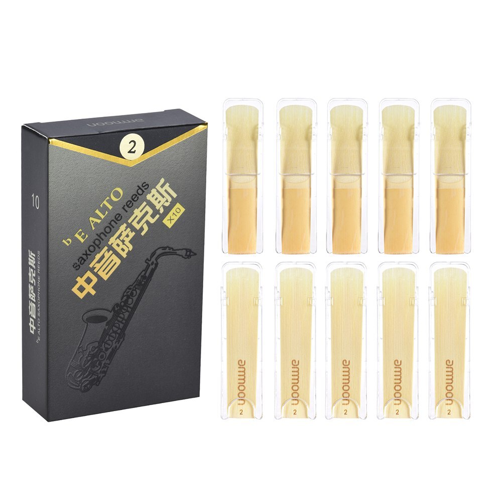 Ammoon Alto Saxophone Reeds - Bamboo - Strength 2.0, 2.5, 3.0 - 10 Pcs/Box