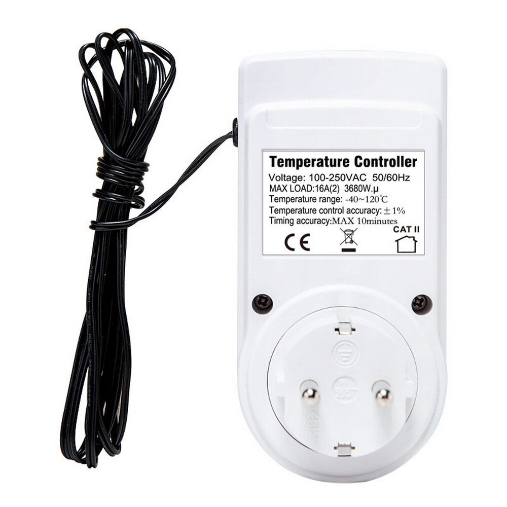 Termostato inteligente Salida de enchufe controlador de temperatura con temporizador interruptor sonda del Sensor Control Digital de enfriamiento de calefacción 110V 220V