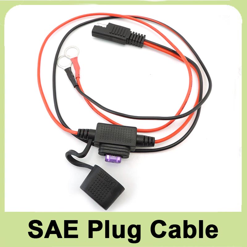 Terminal tipo O a línea de enchufe SAE automotriz, conector de Cable DIY, 18awg, aproximadamente 68cm, batería SAE, Cable de bricolaje, alimentación de CC