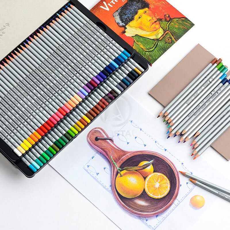 Marco 24/36/48/72 Colors Raffine Fine Artist Oil Color Pencil pack set Andstal for drawing Colour colored pencils 72 school