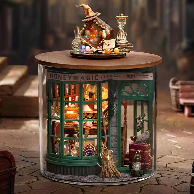 Cutebee DIY Puppenhaus Bausatz Japanischer Garten RV Holz Miniatur Puppenhaus Spielzeug für freundlicher Mädchen Erwachsene Mädchen: Gelb