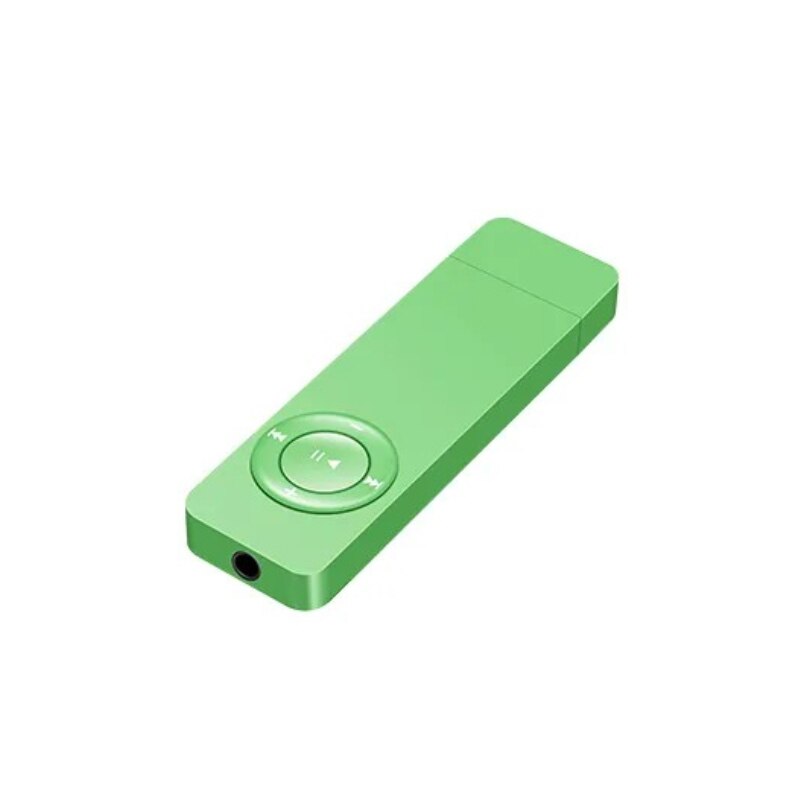 Mini 4G 8G MP3 jugador Sposts alta fidelidad de los reproductores de música con auriculares de 3,5mm cubierta protectora de silicona Cordón de cuello OTG Downloader: Green / 4 GB