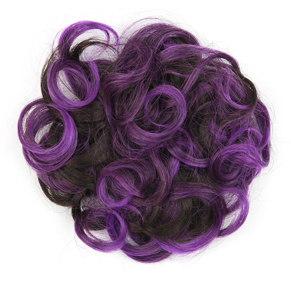 Syntetiskt rufsigt hårband vinrött uppsatt hårband flexibla scrunchies lockiga löshår chignon hårband scrunchie: #1