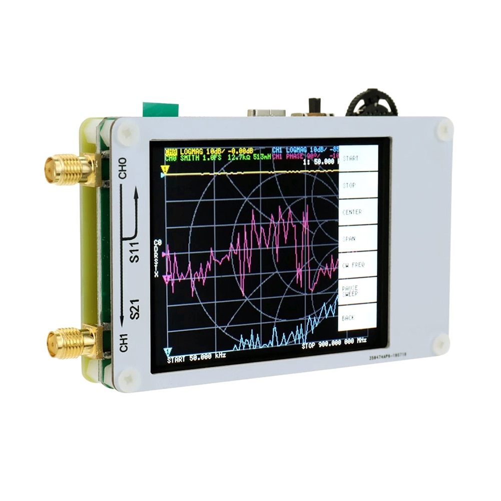 Kannettava 50 khz -900 mhz digitaalinen digitaalinen vektori verkkoanalysaattori lyhytaalto mf hf vhf uhf antennianalysaattori seisova aalto