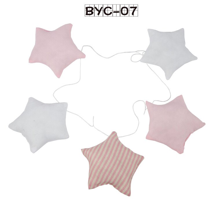 Cunas colgantes de tela de estilo nórdico para bebé, banderín para decoración de cama de niño, accesorios de cunas de 5 estrellas, sonajero para tienda de campaña, 1,5 M: E