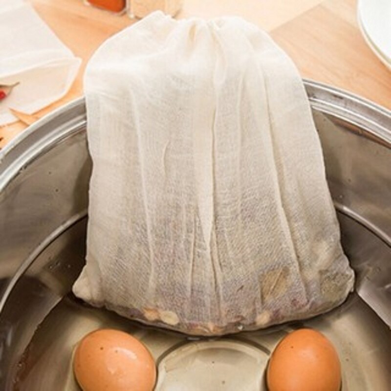 Cotton Drawstring Chinese Medicine Bag Kitchen Soup Reusable Strainer Filter Bags Tea Infuser Food Grade Spice Filters Teabags