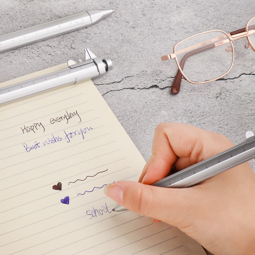 1PC Multifunction 0.5mm Gel Ink Pen Vernier Caliber Roller Pen Stationery Ball Point Writing Tools School Office Supply