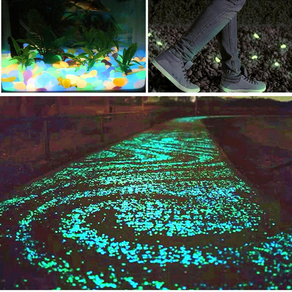 Taoup 25/50 stücke Luminous Glow Steine Glow in The Dark Garten Hof Dekoration für Aquarium Kiesel Felsen Pfad Terrasse Rasen fisch Tank