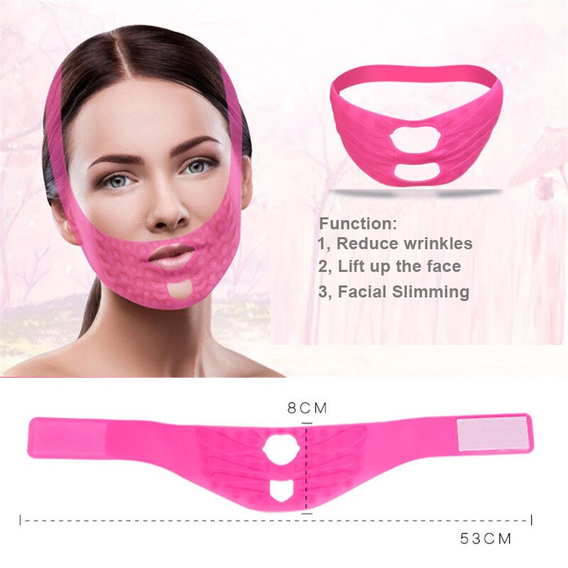 3d mascarillas faciales de silicona adelgazantes en forma de v, antiarrugas, vendaje de estiramiento facial, cinturón masajeador, herramientas reafirmantes de la piel