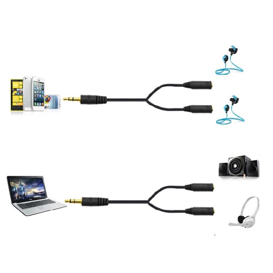 Aux Kabel Jack 3.5 Mm Audio Kabel 3.5 Mm Jack Stereo Audio Male Naar 2 Vrouwelijke Headset Mic Y Splitter kabel Adapter