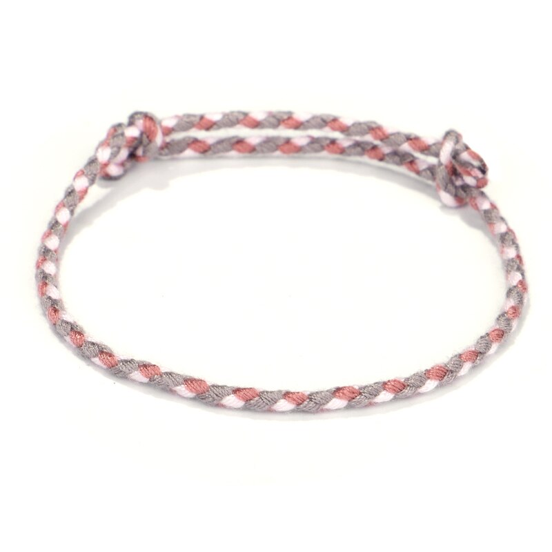Pulseira prateada da sorte tibetana feminina, bracelete de corda com nó na cor boho: 3