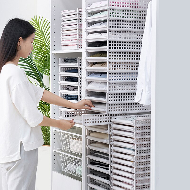 Carpeta de ropa tipo cajonera separador en capas estantería de almacenamiento para guardarropa estante de misceláneas soporte ahorrador de espacio organizador de cocina y dormitorio