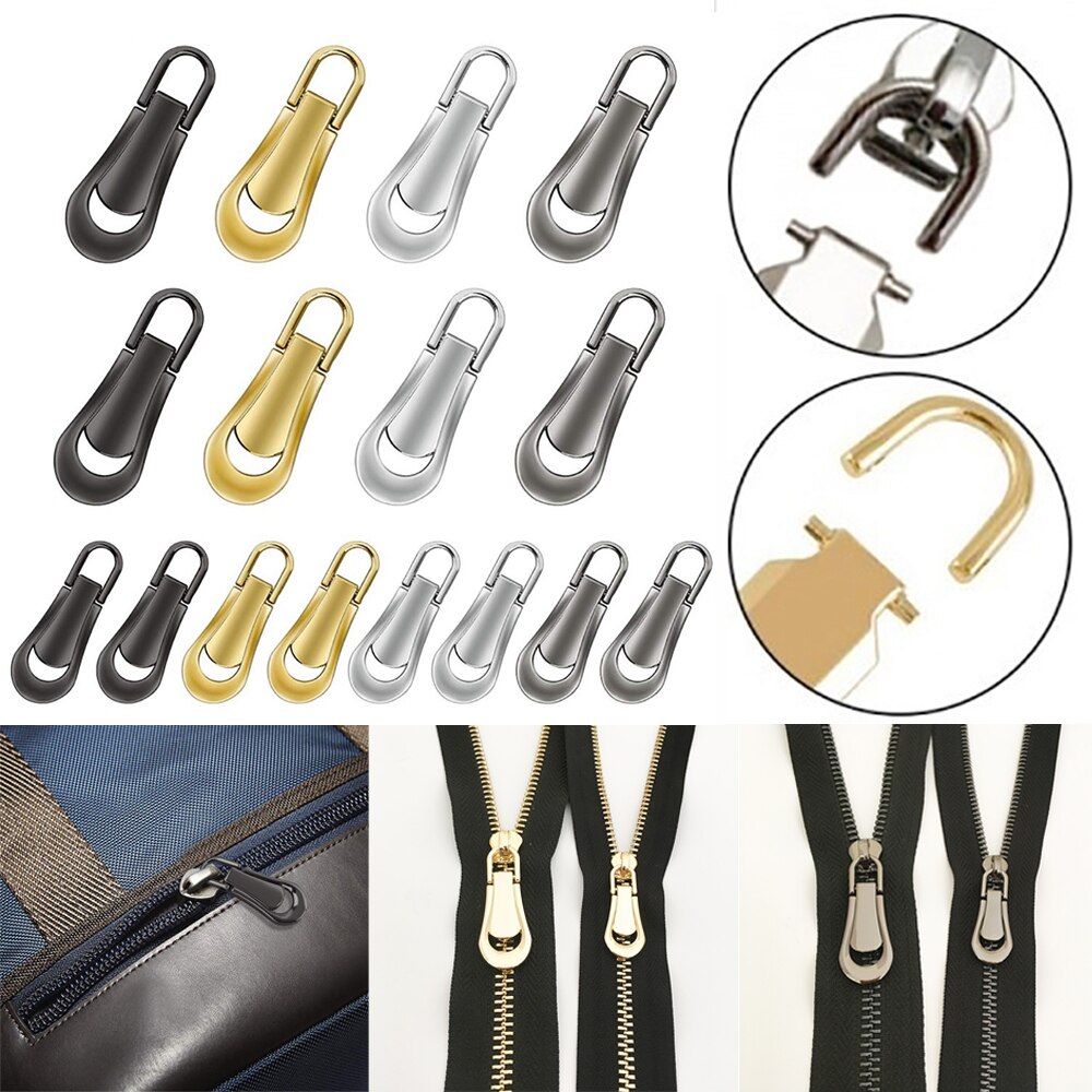 16 Pcs Universele Afneembare Bagage Tas Puller Leer Gewijd Rits Accessoire Voor Instant Reparatie Van Rits Pull Ring
