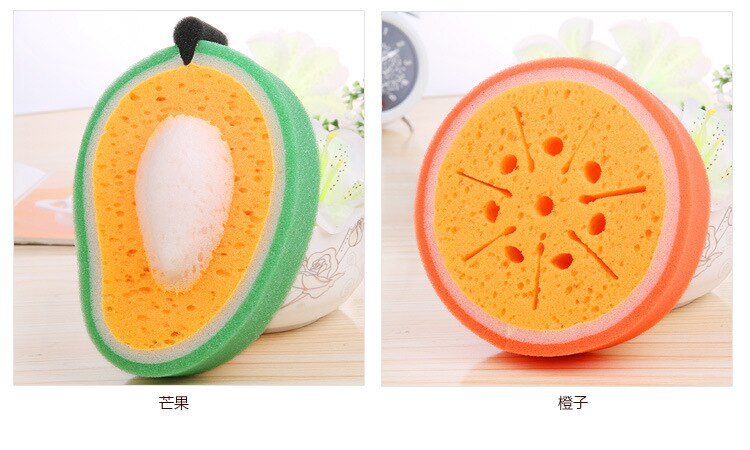 ZH 1PC Cartoon Shower Clean Sponge Fruit Bath Cotton Child Shower Bath Sponge