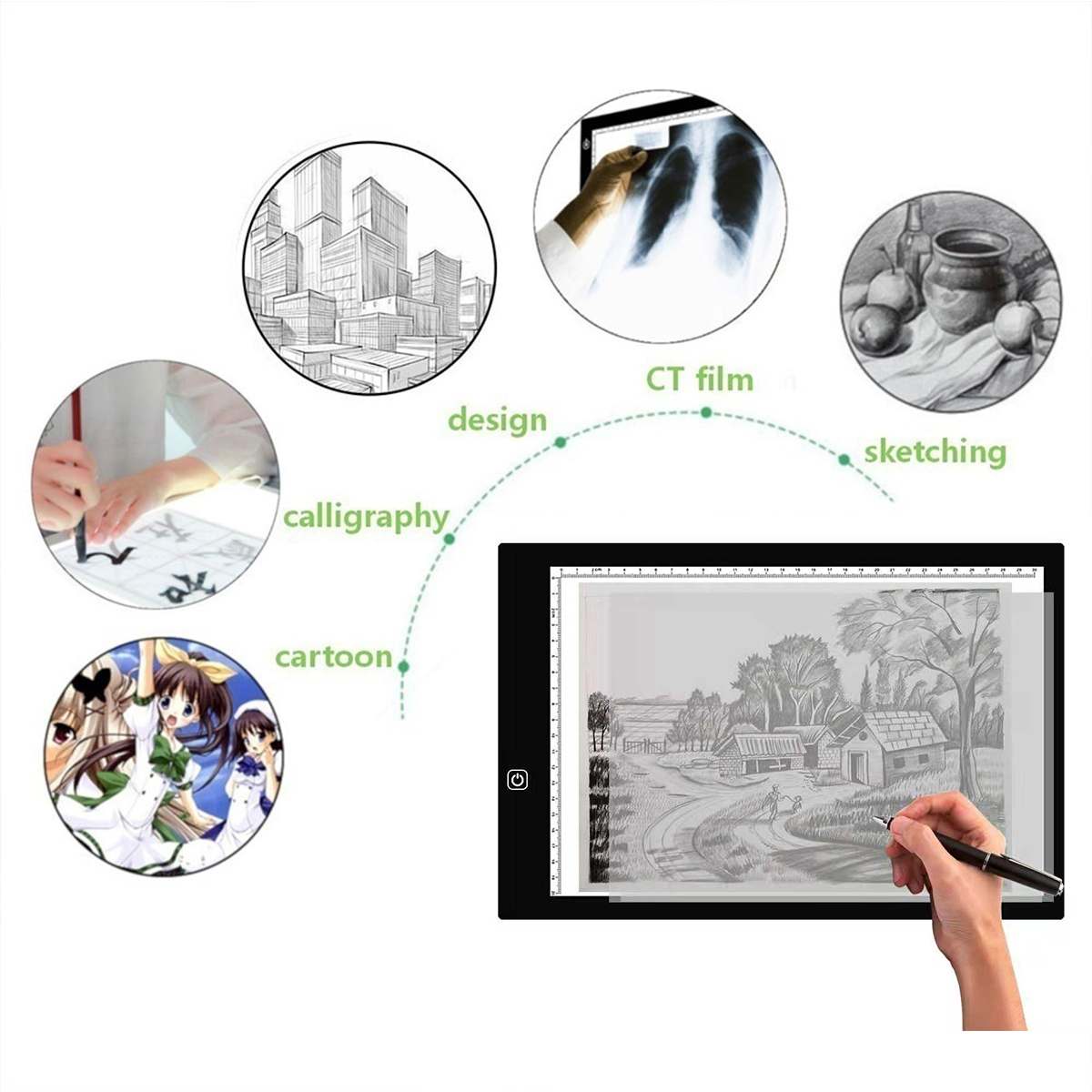 5V A3 A4 A5 Led Light Pad Tablet Diamond Schilderij Tekening Tablet Oogbescherming Heldere Acryl Kopie Board Diamant borduurwerk Kunst