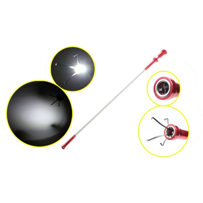 Claw Magnetic Pick-up Tool 4 Claws with Bright LED Light Flexible Spring Magnet Grab Grabber Fingers Prongs Pick Up Tool /qq-cy