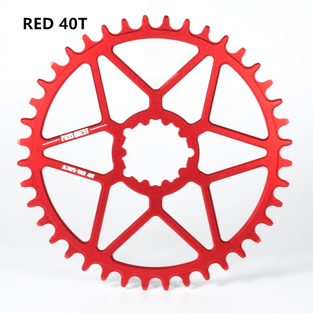 PASS QUEST SRAM gx xx1 eagle GXP round mountain bike narrow sprocket 30-44T bicycle bicycle sprocket 0mm offset crank 7075 alum: RED 40T
