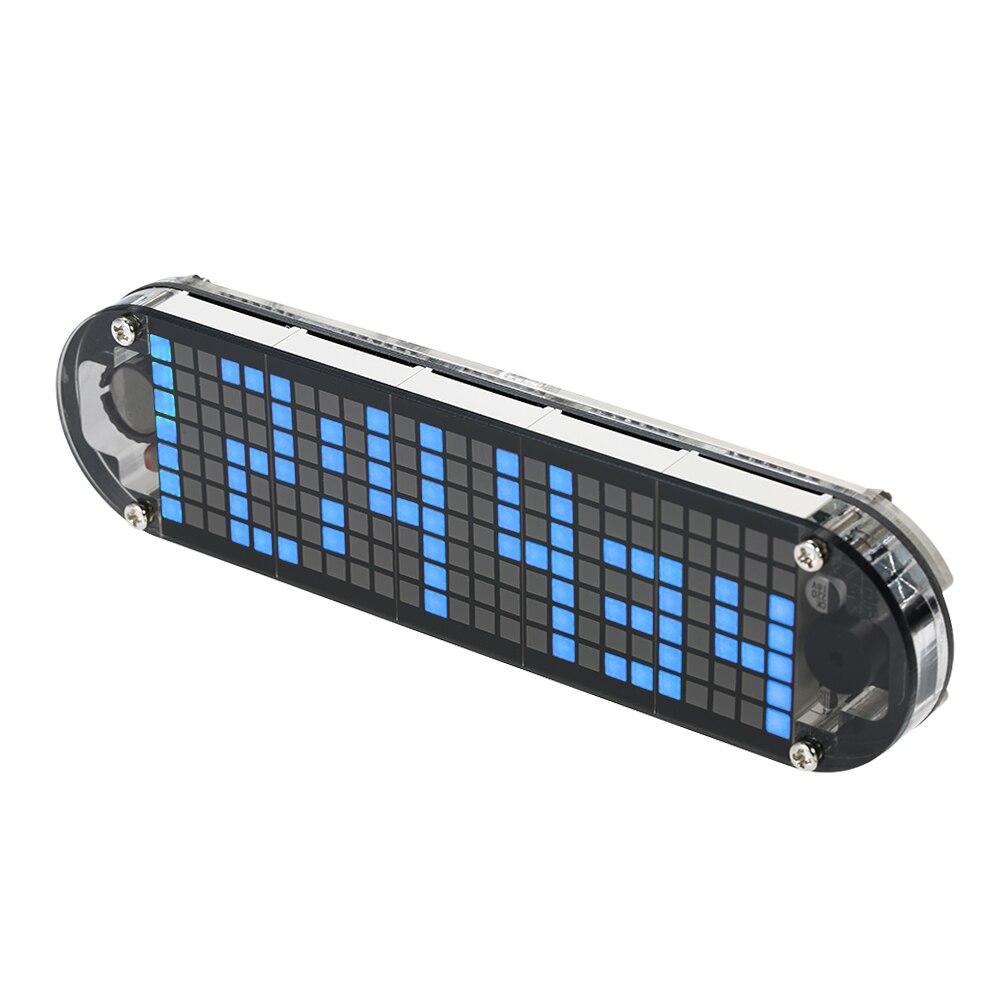 Kit de réveil numérique à LED DS3231, matrice de points de haute précision, avec boîtier Transparent, affichage de la température, de la Date et de l&#39;heure: Bleu