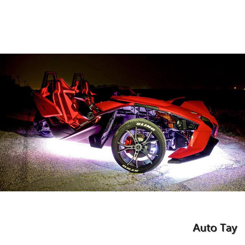 LED Smart Brake Lights Motorcycle Car Atmosphere Light With Wireless Remote Control Moto Decor Strip Lamp Kit 4/5/6/8/10/12RGB