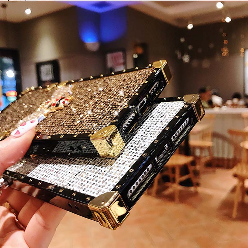 Glitter Crossbody lanyard Case for Huawei P30 P20 Pro Luxury Bling Sequins Diamond Phone Case for Huawei P30 Girl Cover Fundas