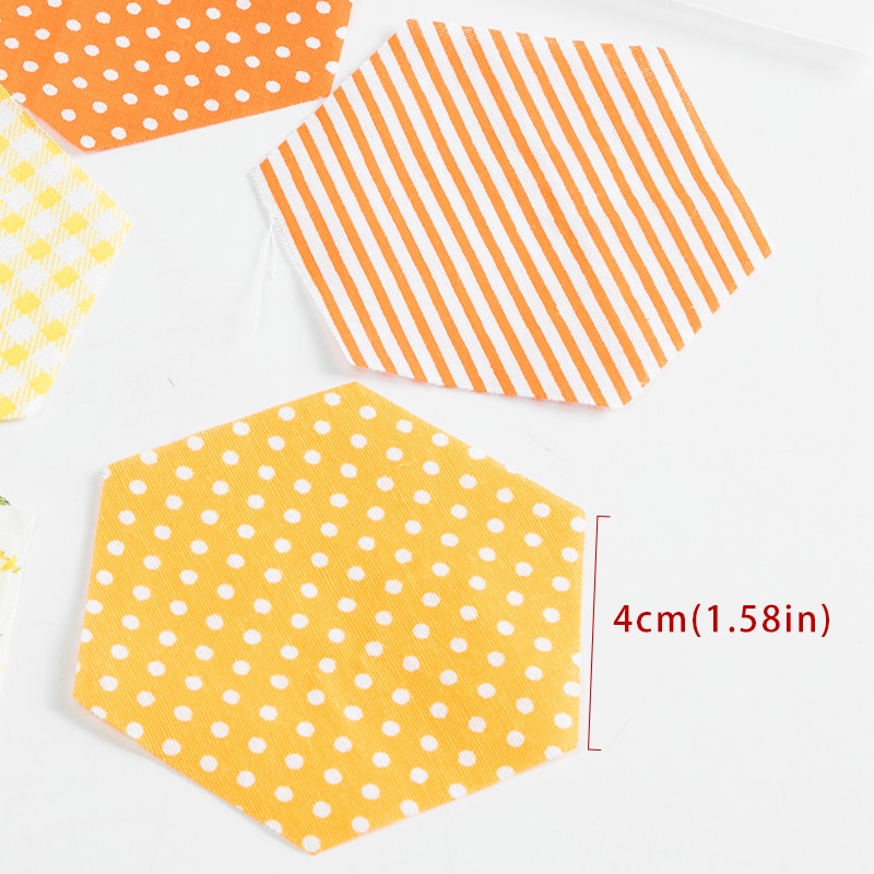 7 unids/lote Hexagonal y redondo yoyo impreso tela de algodón Patchwork telas acolchado para coser muñeca accesorios caseros TJ0425