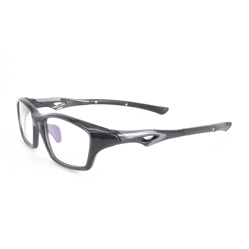 Sport Eyeglass Frames Myopia Glasses Optical Eyewear Frame TR-90 Rectangle Full Frames Eyewear Glasses: black gray