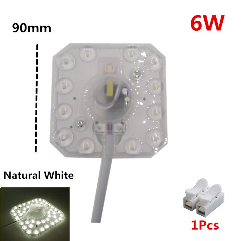 Loftslamper led modul  ac220v 230v 240v 6w 12w 18w 24w 36w led lys udskift loftslampe lyskilde praktisk installation: 6w naturhvid