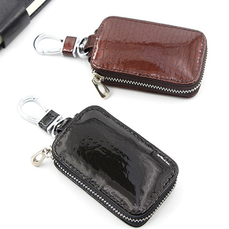 Mężczyźni skórzany brelok dla obu płci torba na klucze samochodowe wielofunkcyjny Organizer portfel etui inteligentny gospodyni samochód małe etui na klucze etui na klucze