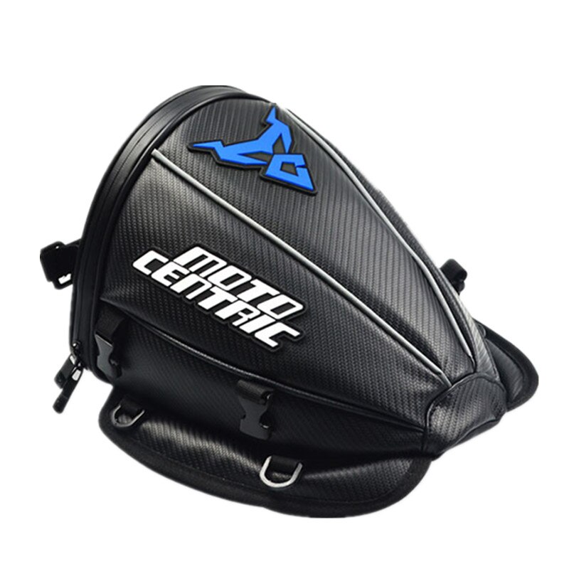 Waterproof Motorcycle Tank Bag Oil Fuel Tank Bag Magnetic Motorbike Saddle Bag Shoulder Bag Motorcycle Back Seat Bag: MC-0056 Blue
