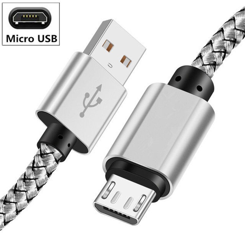 Fast Charger Cable for Xiaomi Mi 9 SE 10t 11 Lite Redmi Note 10s USB Data Wire Redmi 9at 9c 8a Note 6 pro 6a S2 Poco X3 M3 F3: Sliver Micro USB / 200cm