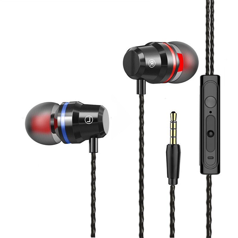 Écouteurs intra-auriculaires filaires 3.5mm écouteurs de sport musicaux pour samsung iphone xiaomi huawei honor 3.5 mm casque en métal avec microphone